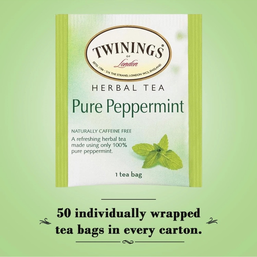 Twinings Pure Peppermint Tea (50 bags) - Picture 2 of 2